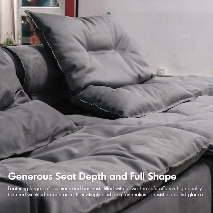 Modern fabric modular 3 seater sofa woolen in real life style.