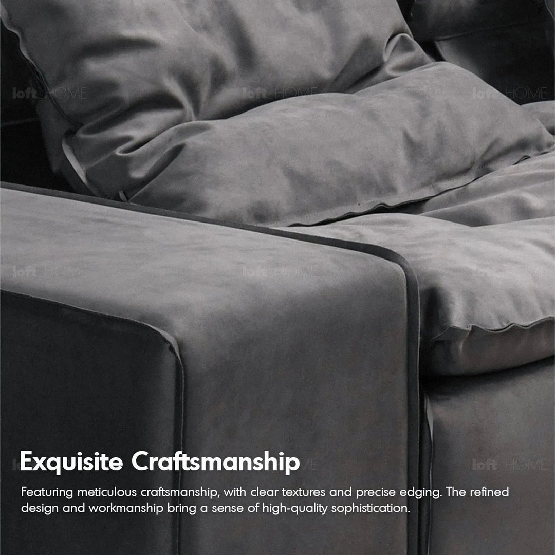 Modern fabric modular 3 seater sofa woolen in details.