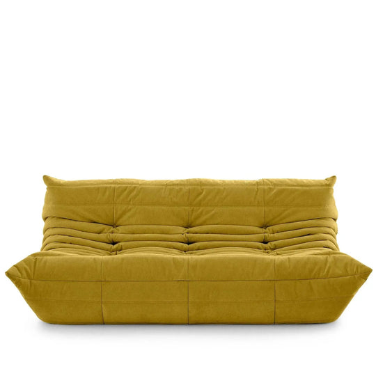 Bauhaus fabric modular 3 seater sofa cater in white background.