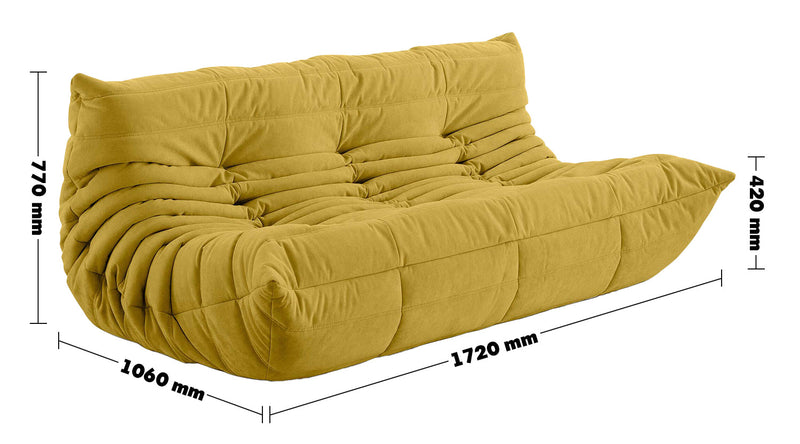 Bauhaus Fabric Modular 3 Seater Sofa CATER Size Chart