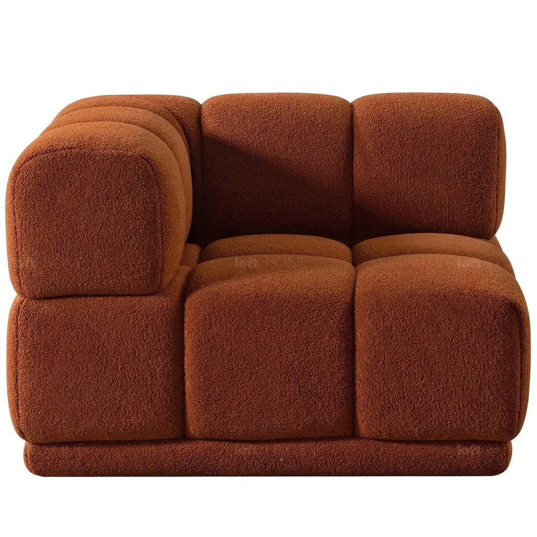 Bauhaus teddy fabric modular 4 seater sofa cuboid layered structure.