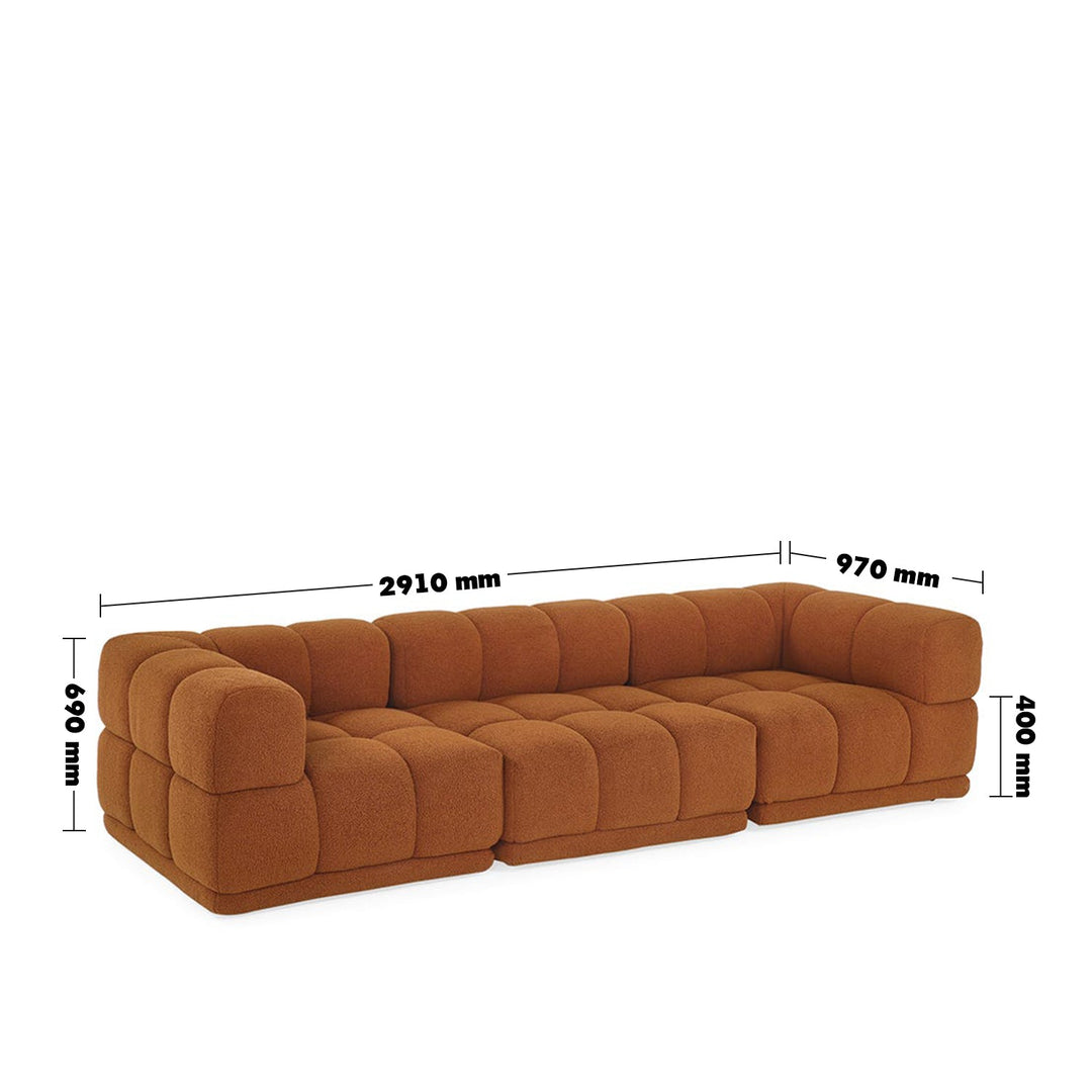 Bauhaus teddy fabric modular 4 seater sofa cuboid size charts.