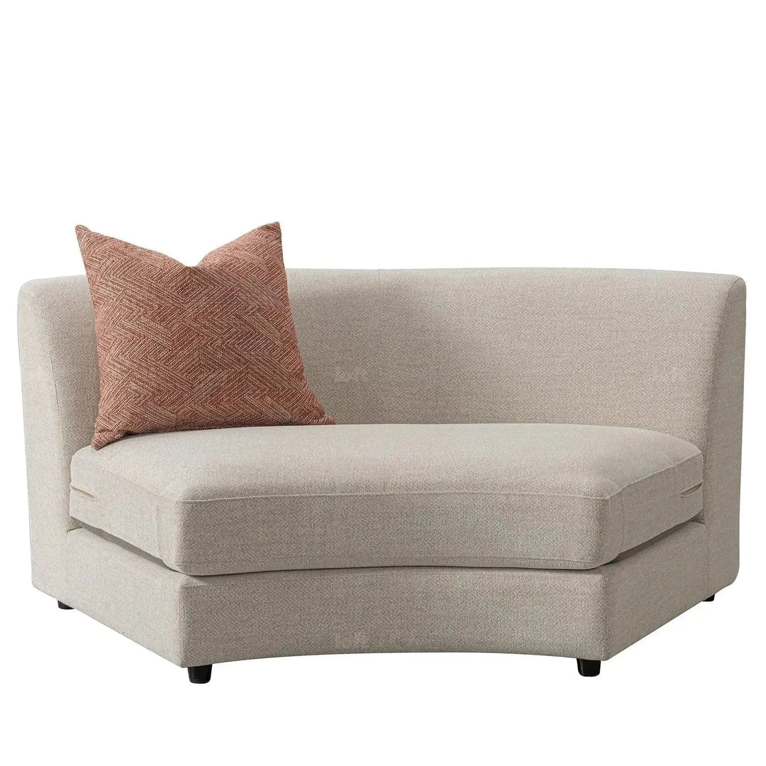 Cream fabric modular 5 seater sofa groove layered structure.
