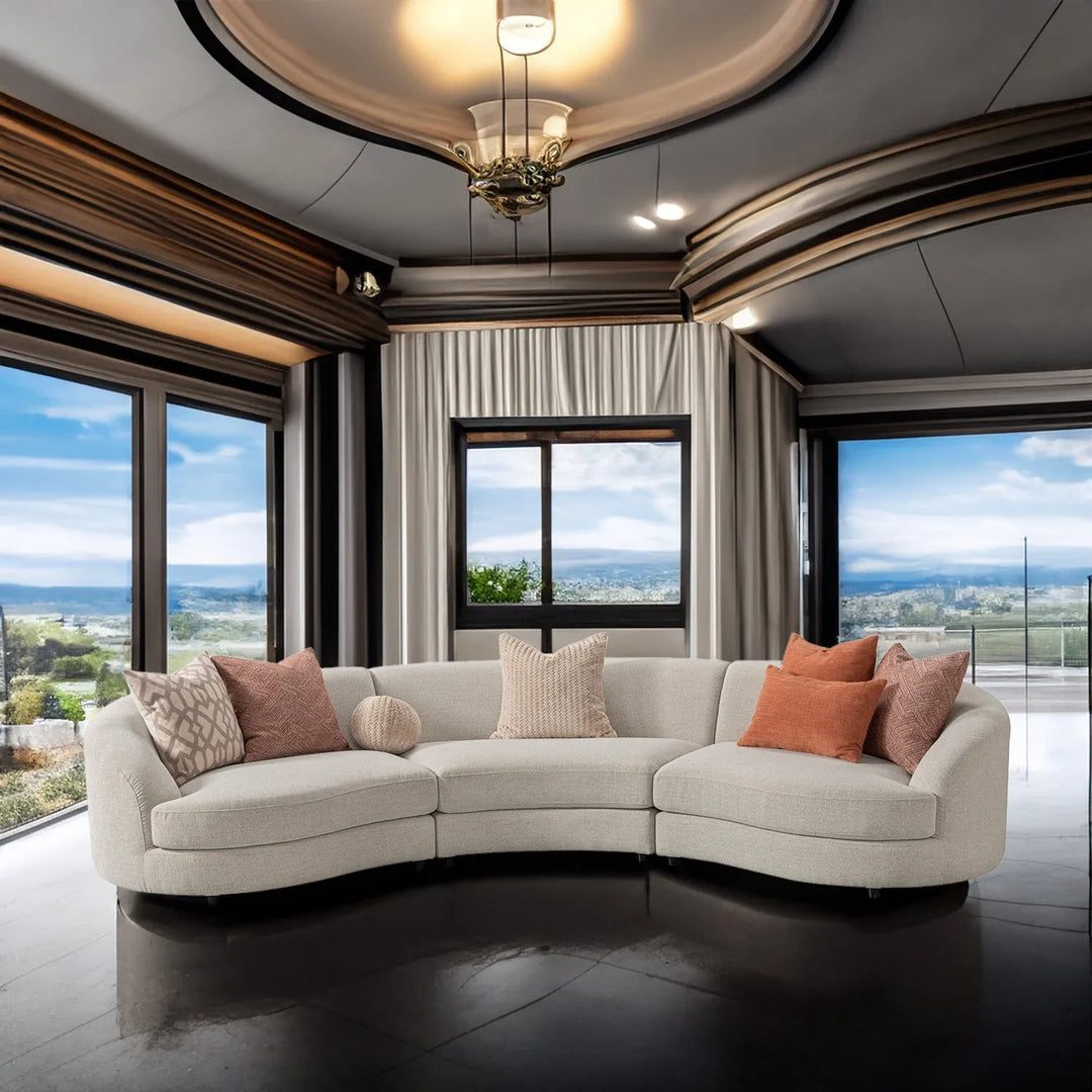 Cream Fabric Modular 5 Seater Sofa GROOVE