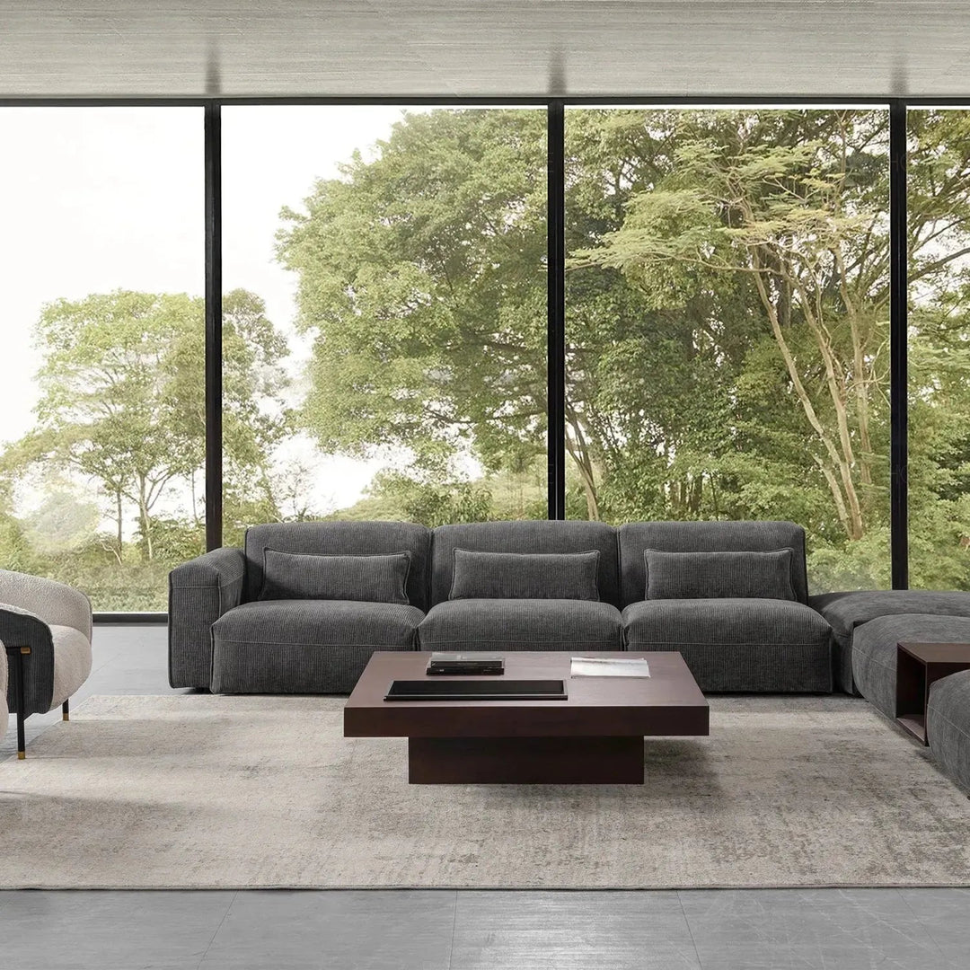 Modern Corduroy Velvet Fabric Modular 3 Seater Sofa OPERA