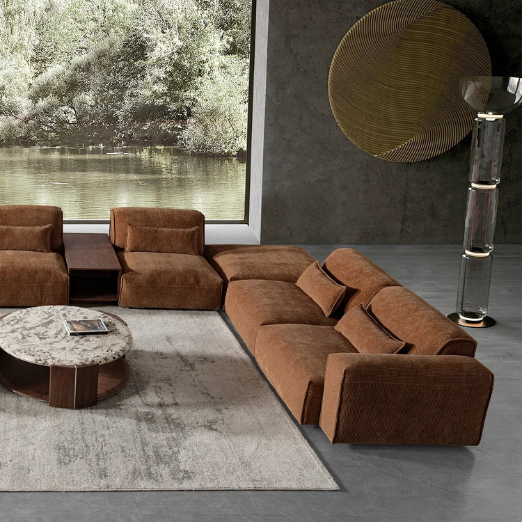 Modern Corduroy Velvet Fabric Modular 3 Seater Sofa OPERA Good to Know Preview-1