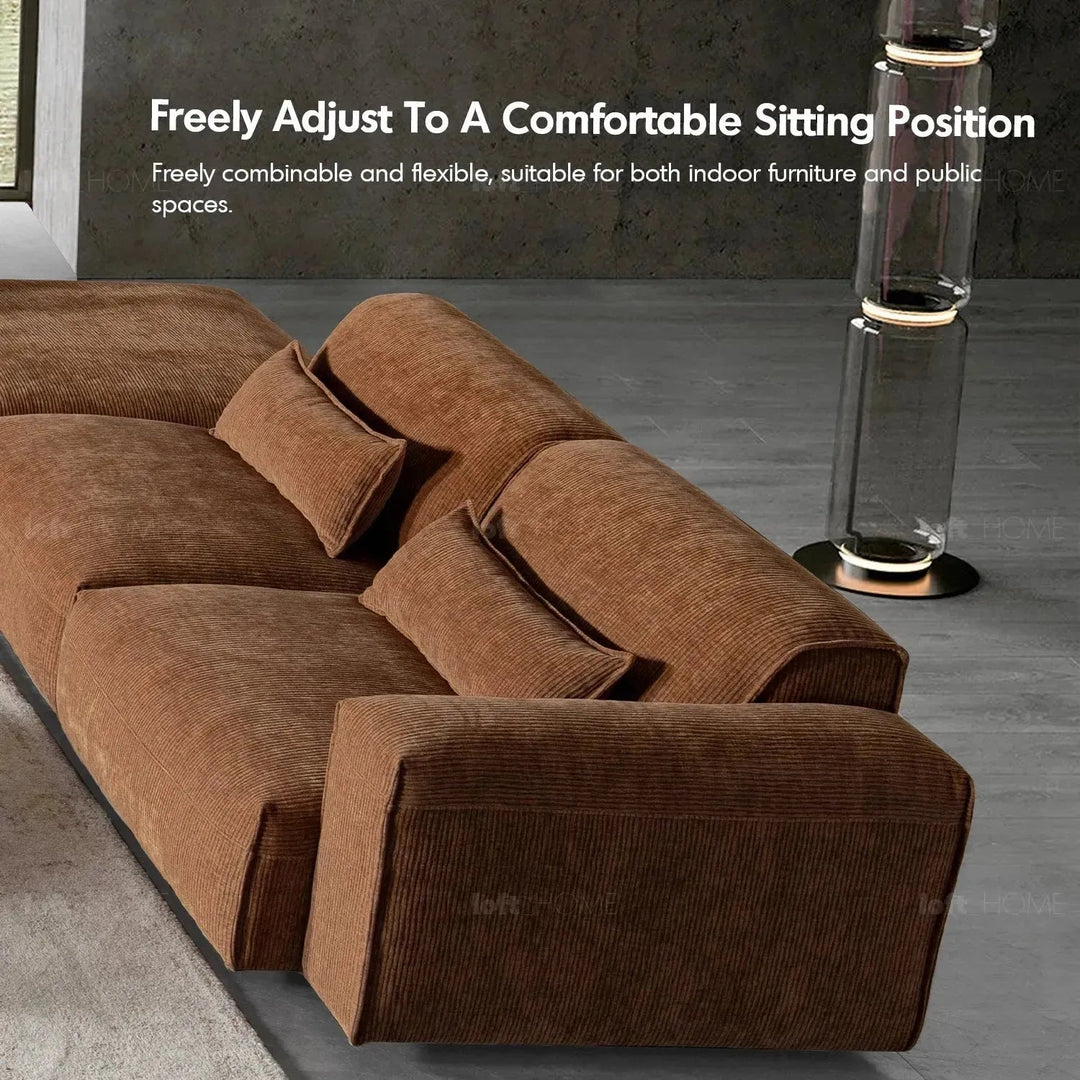 Modern corduroy velvet fabric modular 3 seater sofa opera with context.