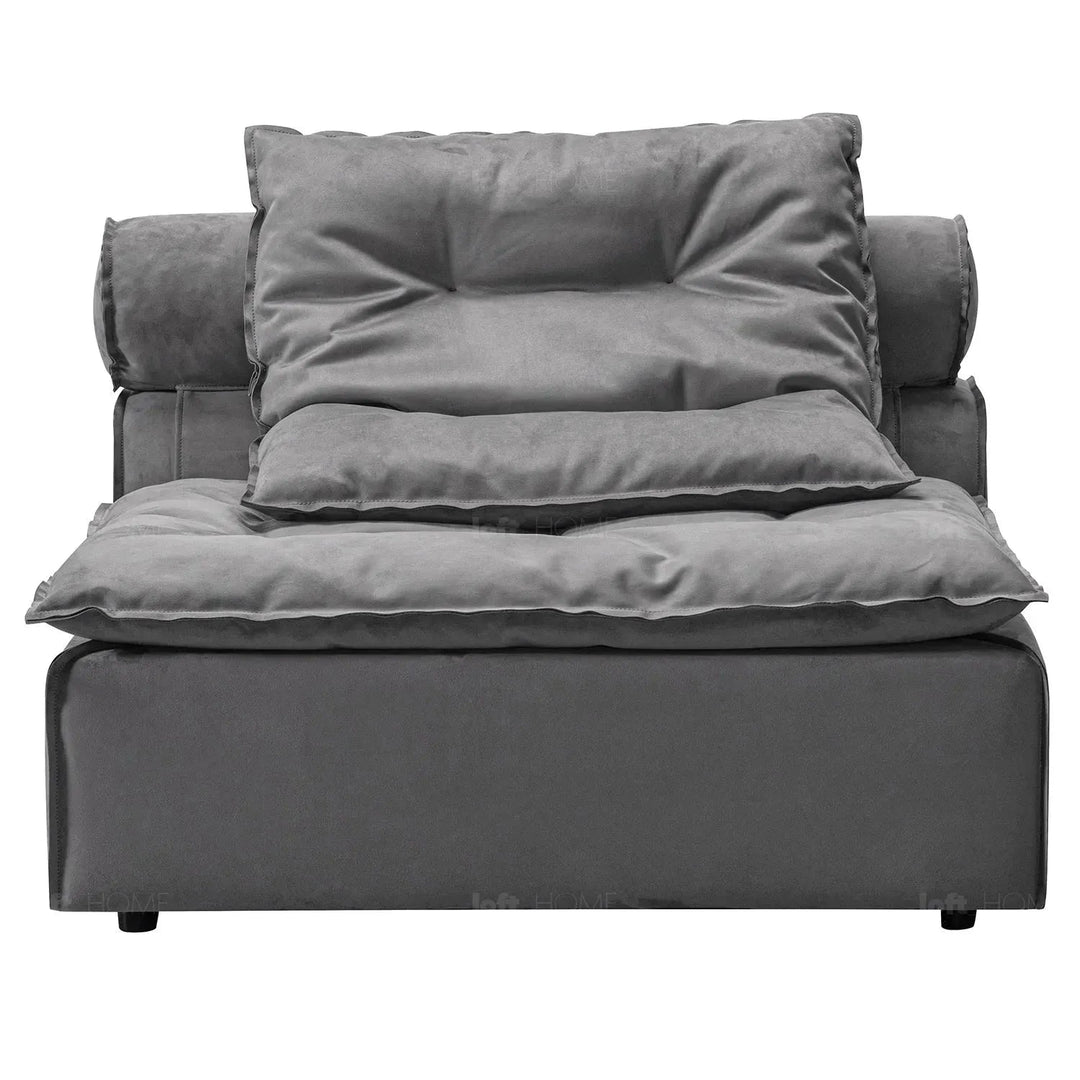 Modern fabric modular 6 seater sofa woolen in panoramic view.