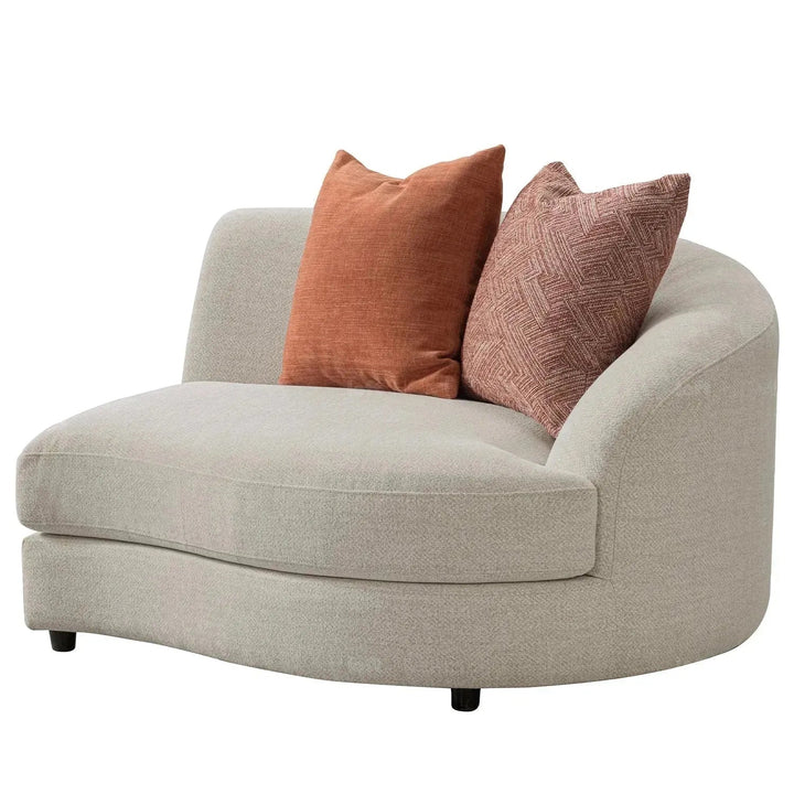 Cream fabric modular l shape sectional sofa groove 3+3 layered structure.