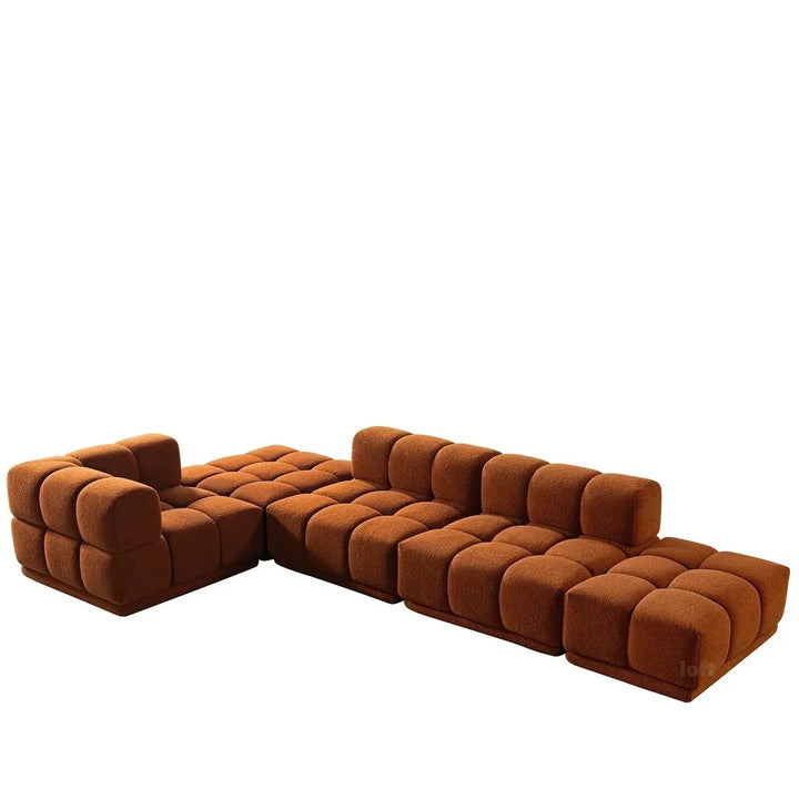 Bauhaus teddy fabric modular armless 1 seater sofa cuboid environmental situation.