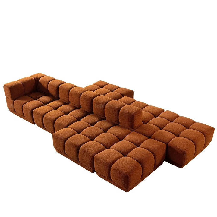 Contemporary teddy fabric modular armless 1 seater sofa cuboid situational feels.