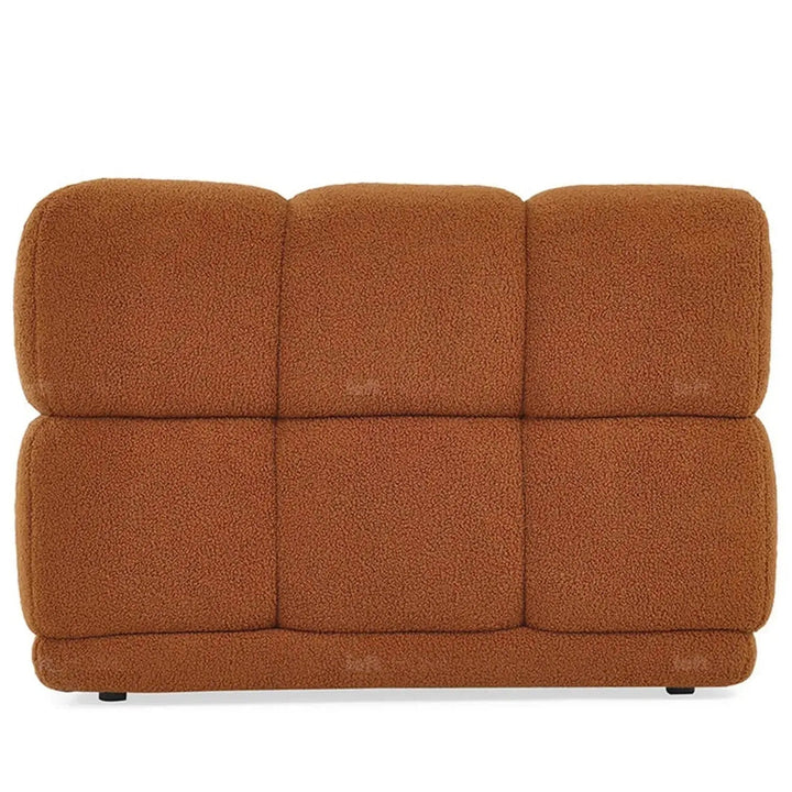 Contemporary teddy fabric modular armless 1 seater sofa cuboid layered structure.