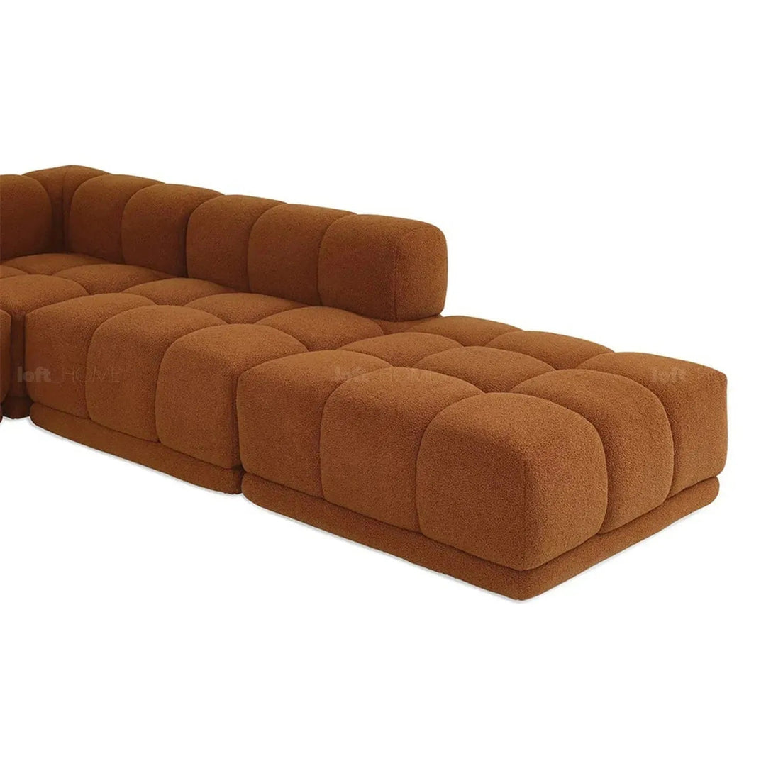 Bauhaus teddy fabric modular armless 1 seater sofa cuboid detail 1.