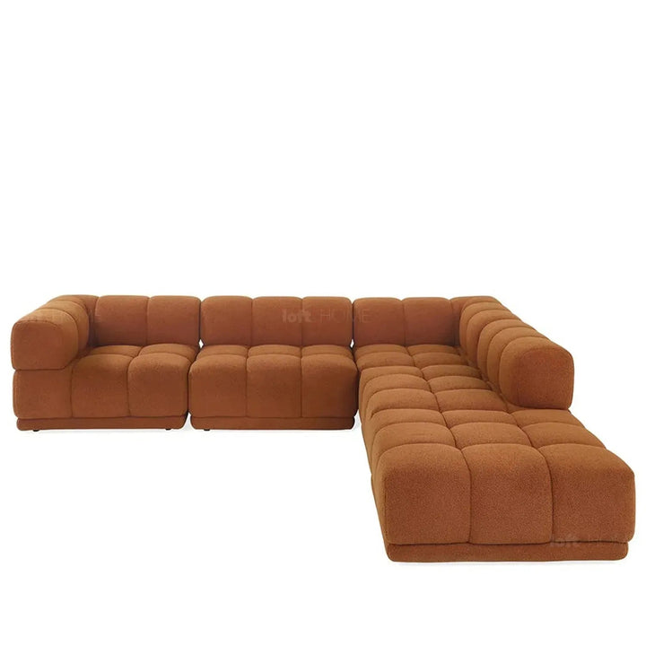 Bauhaus teddy fabric modular armless 1 seater sofa cuboid detail 2.