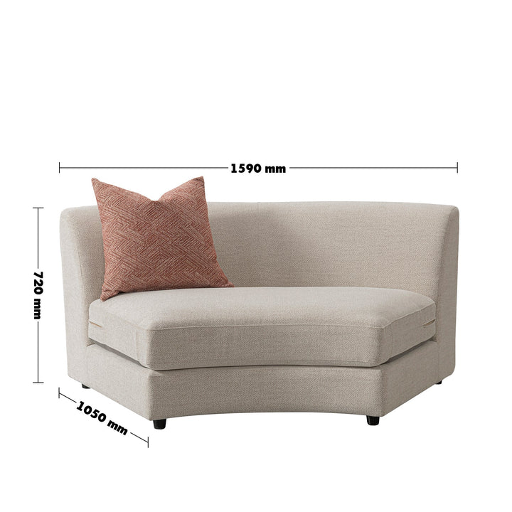 Cream fabric modular armless 1 seater sofa groove size charts.