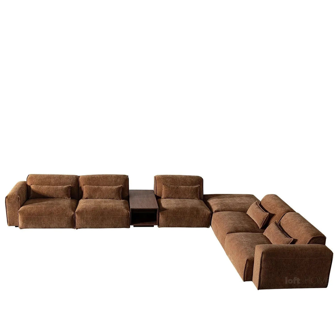 Modern corduroy velvet fabric modular armless 1 seater sofa opera layered structure.