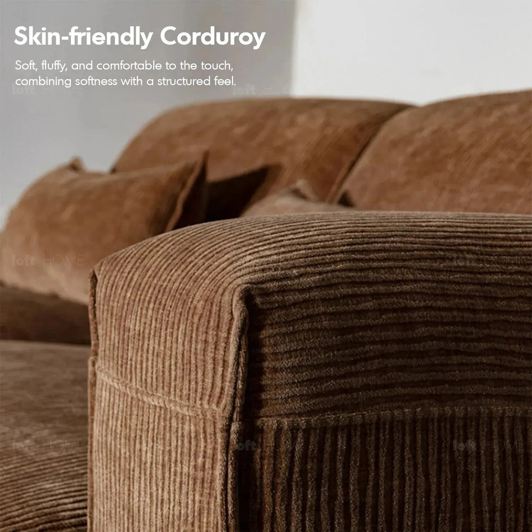 Modern corduroy velvet fabric modular armless 1 seater sofa opera in real life style.