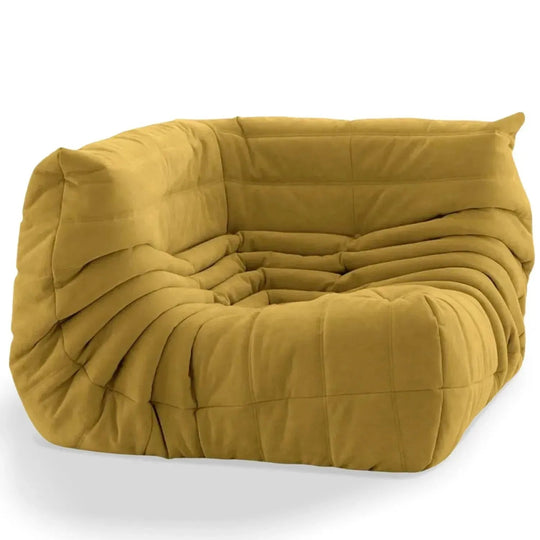 Bauhaus fabric modular corner 1 seater sofa cater in white background.