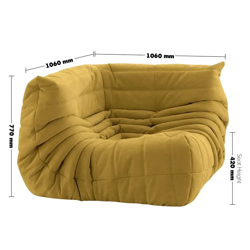 Bauhaus fabric modular corner 1 seater sofa cater size charts.