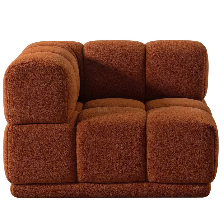 Bauhaus teddy fabric modular corner 1 seater sofa cuboid environmental situation.