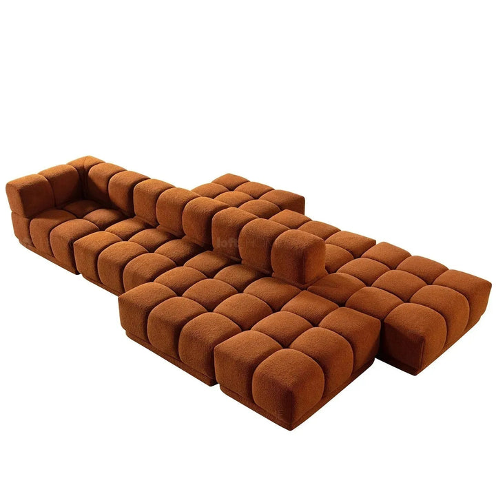 Bauhaus teddy fabric modular corner 1 seater sofa cuboid situational feels.