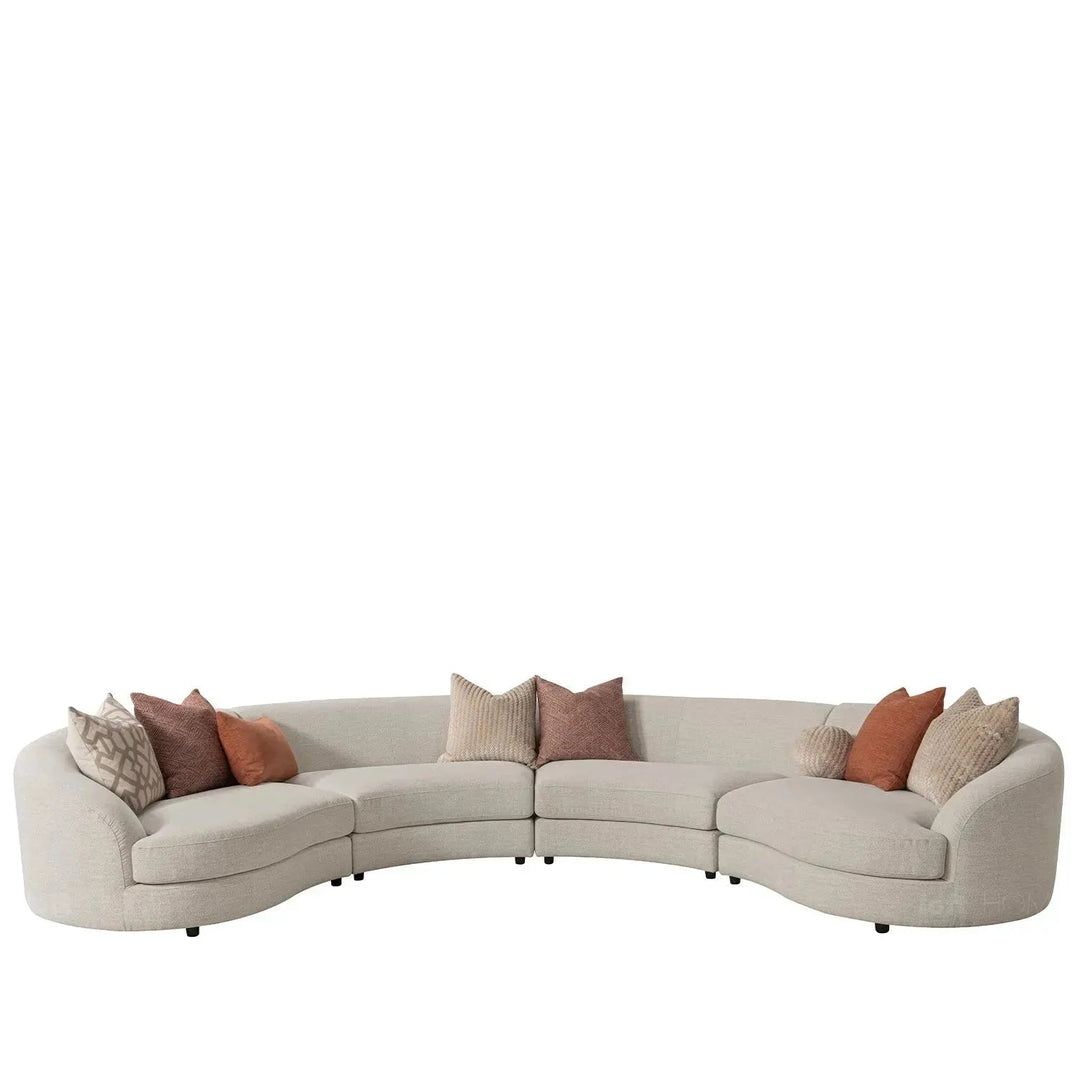 Cream fabric modular corner 1 seater sofa groove environmental situation.