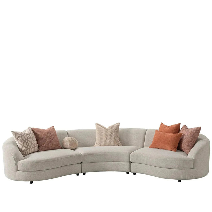 Cream fabric modular corner 1 seater sofa groove conceptual design.