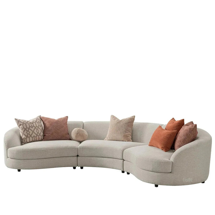 Cream fabric modular corner 1 seater sofa groove situational feels.