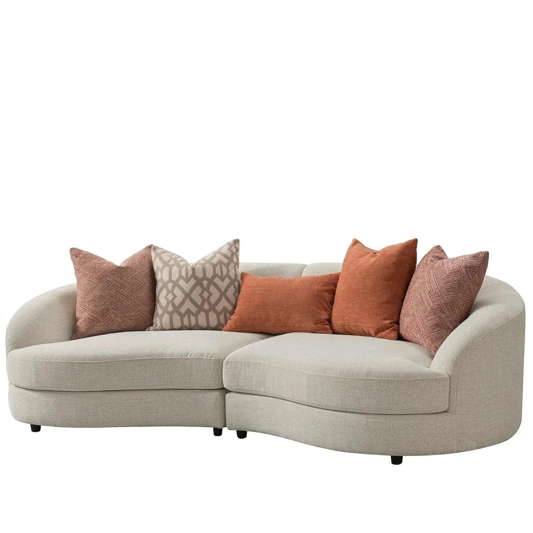 Cream fabric modular corner 1 seater sofa groove detail 1.