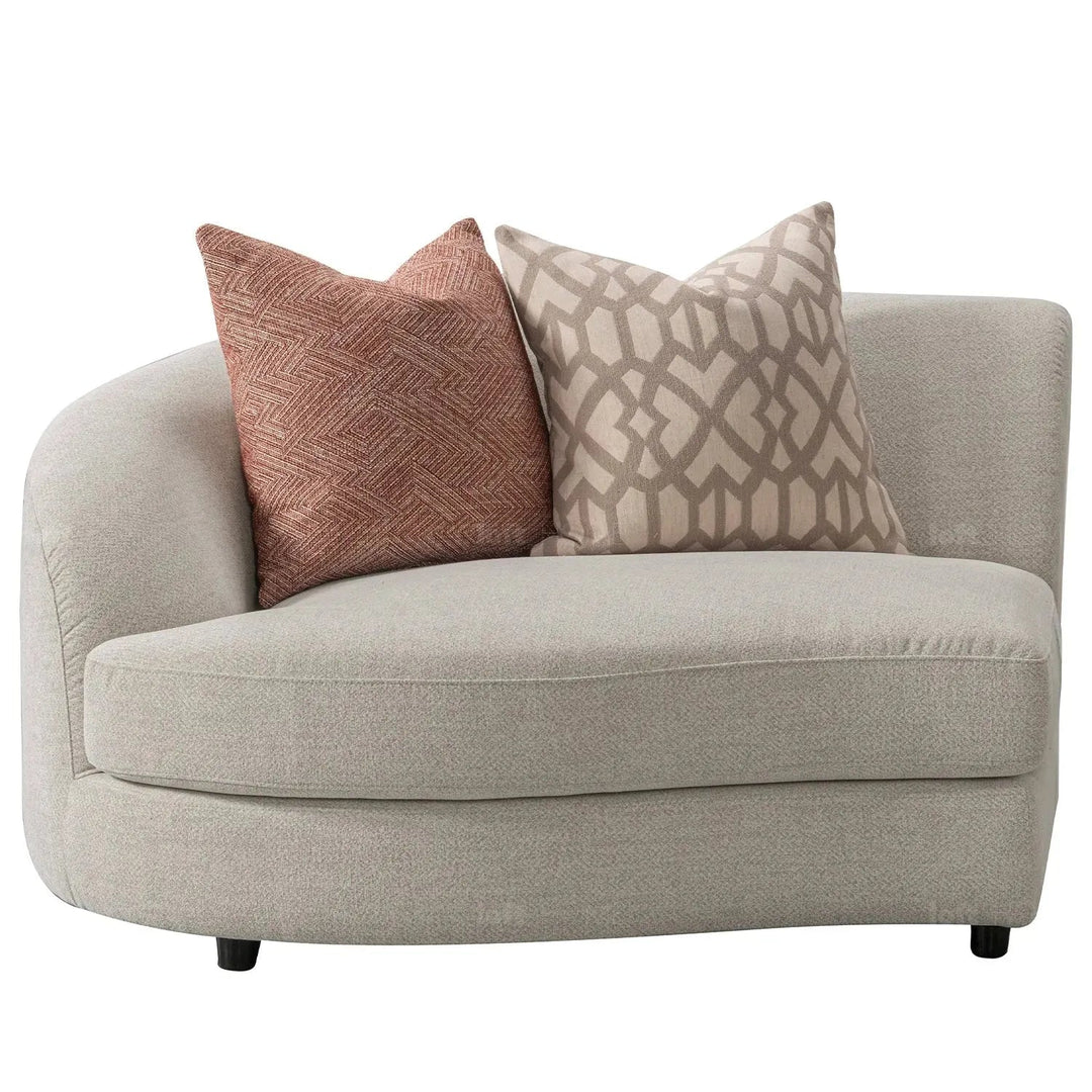 Cream fabric modular corner 1 seater sofa groove detail 2.
