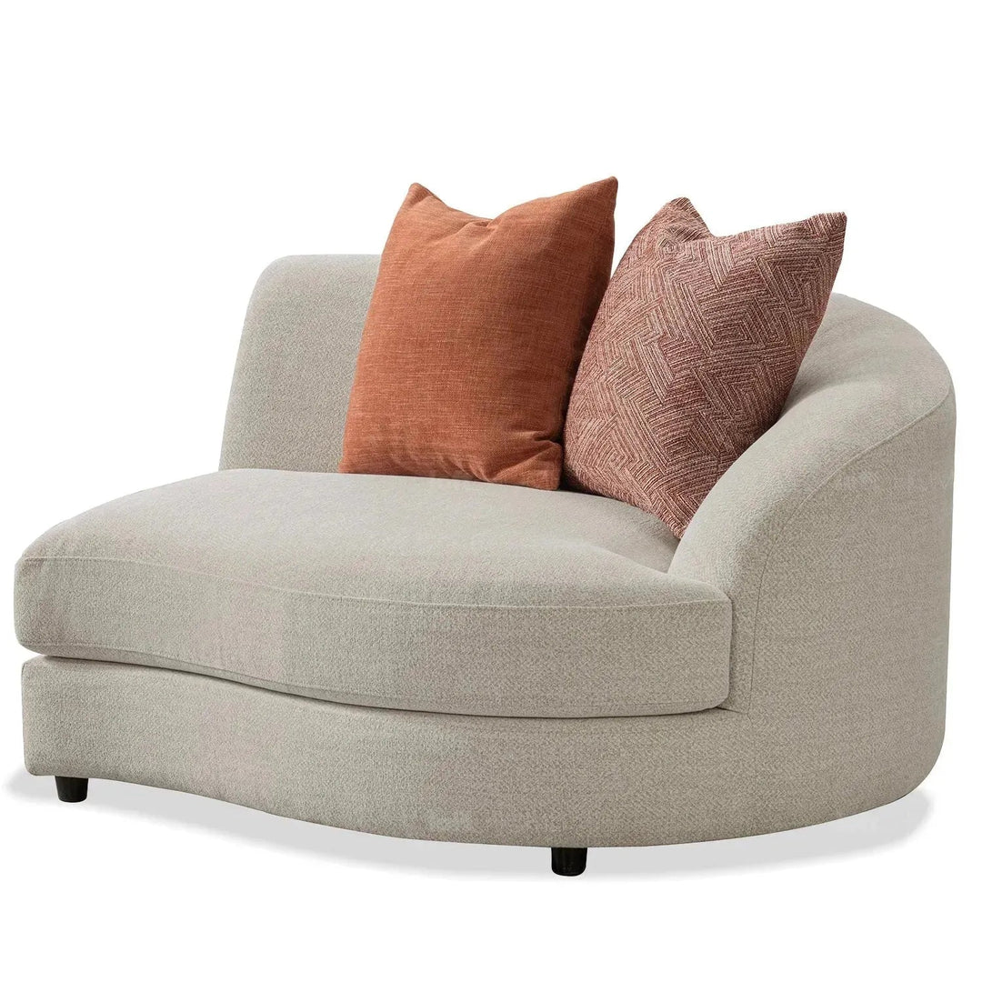 Cream fabric modular corner 1 seater sofa groove detail 4.