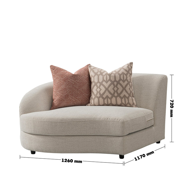 Cream fabric modular corner 1 seater sofa groove size charts.