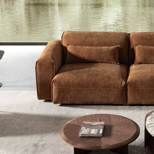 Modern Corduroy Velvet Fabric Modular Corner 1 Seater Sofa OPERA Good to Know Preview-1
