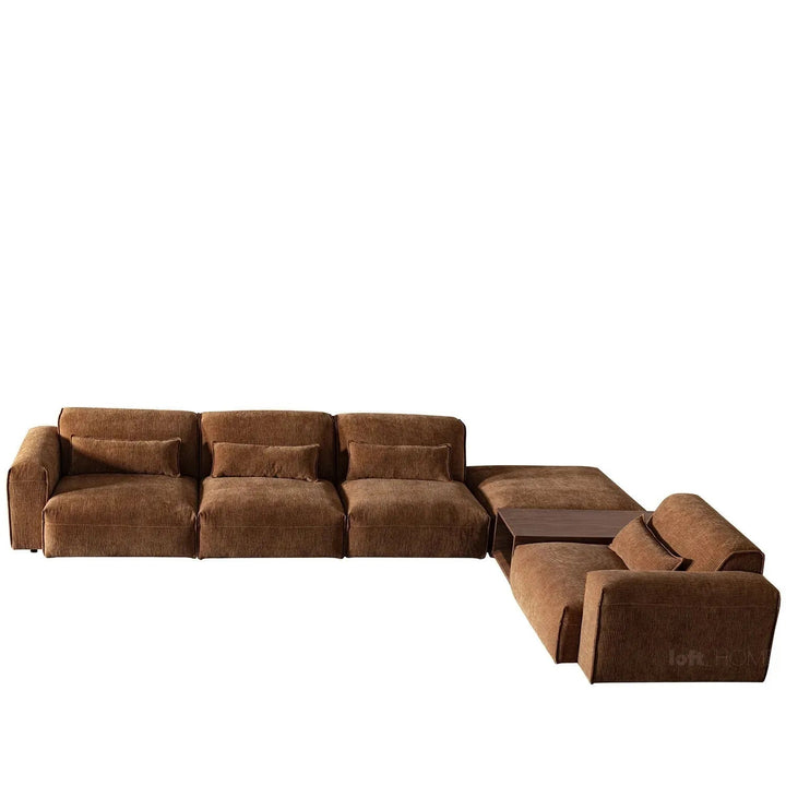 Modern corduroy velvet fabric modular corner 1 seater sofa opera detail 1.