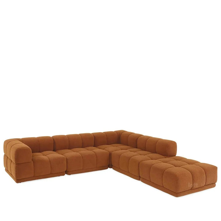 Bauhaus teddy fabric modular ottoman cuboid l layered structure.