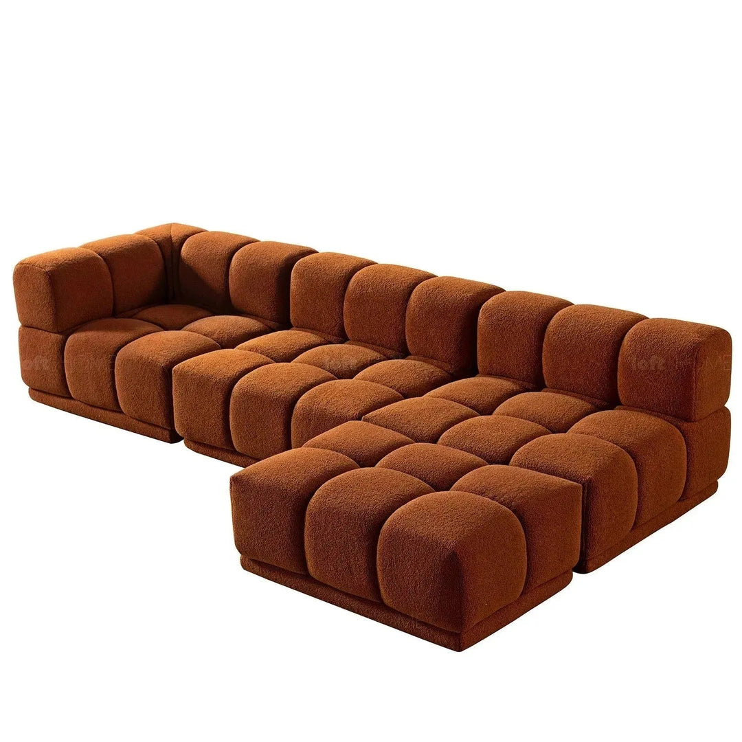 Contemporary Teddy Fabric Modular Ottoman CUBOID