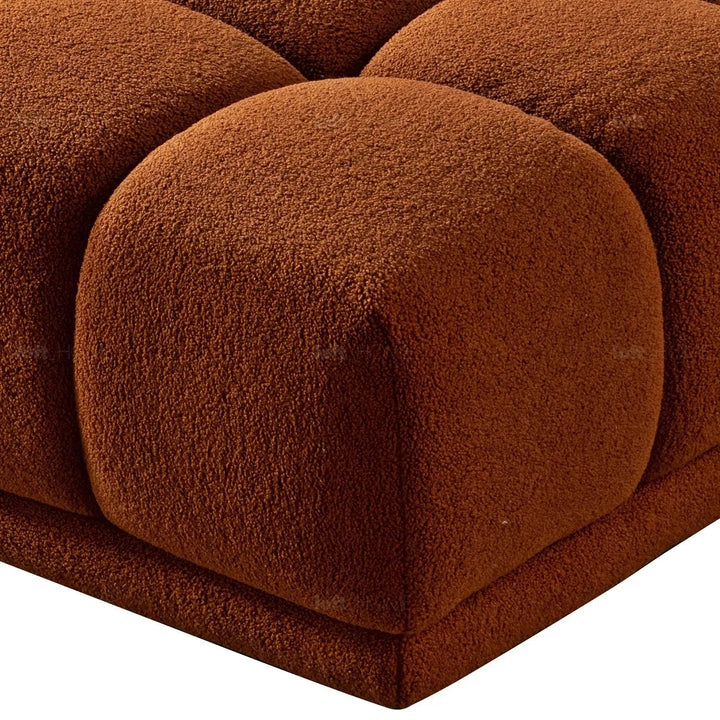Contemporary Teddy Fabric Modular Ottoman CUBOID