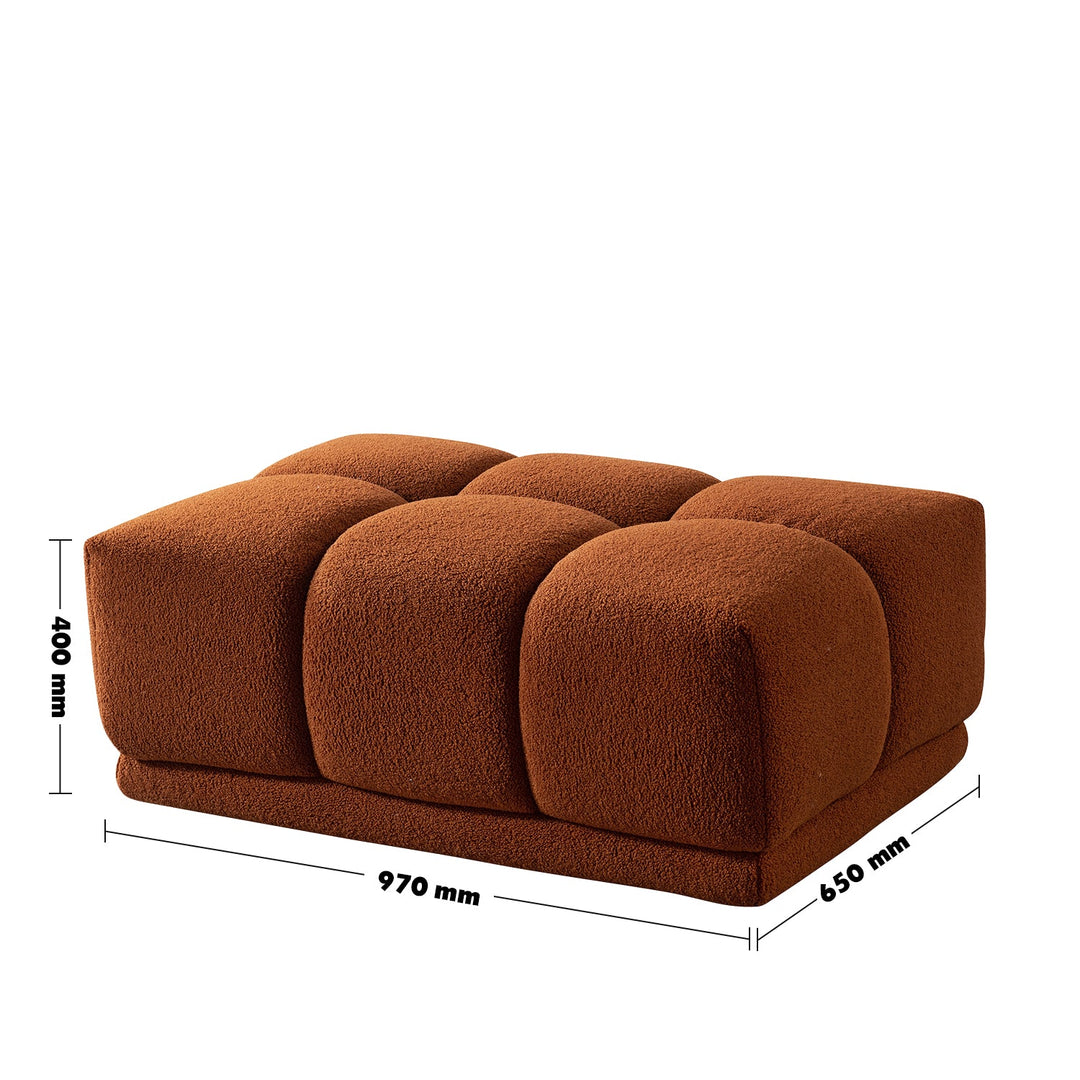 Contemporary Teddy Fabric Modular Ottoman CUBOID
