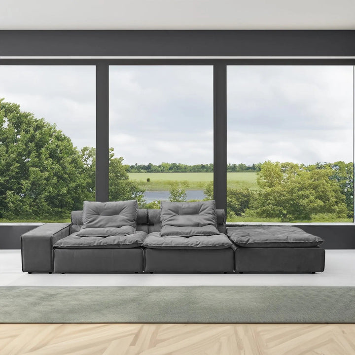 Modern Fabric Modular Ottoman WOOLEN L