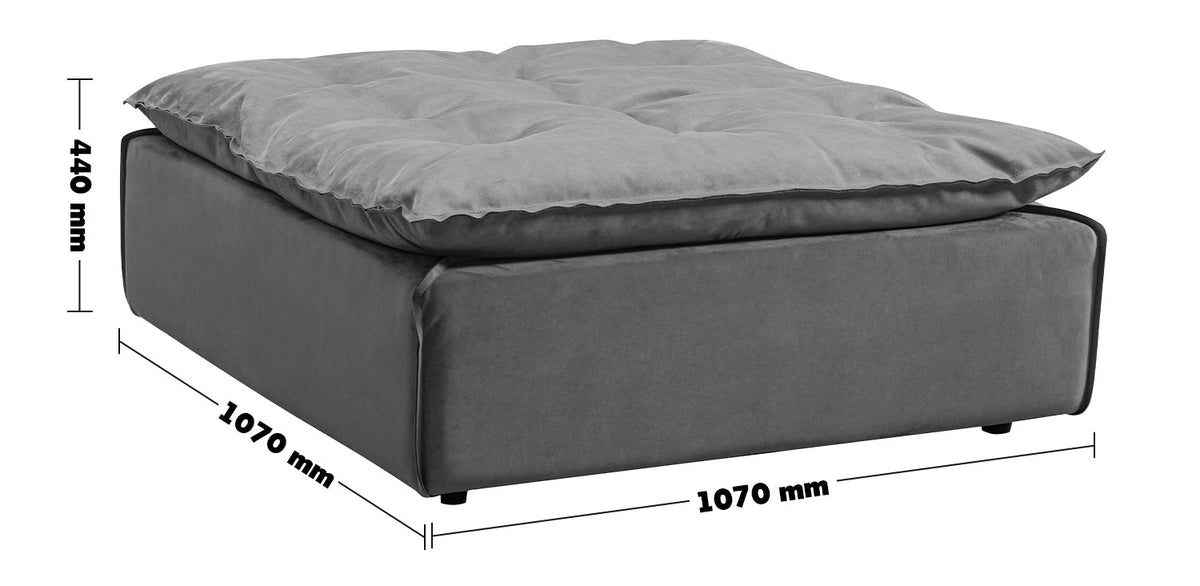 Modern Fabric Modular Ottoman WOOLEN L Size Chart