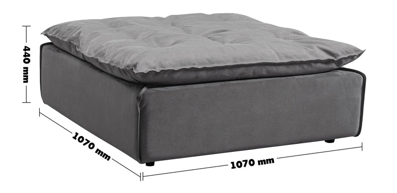 Modern Fabric Modular Ottoman WOOLEN L Size Chart