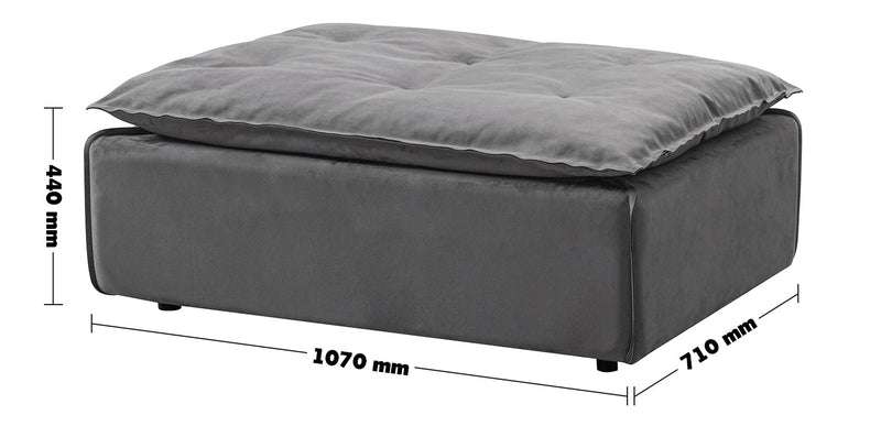 Modern Fabric Modular Ottoman WOOLEN Size Chart
