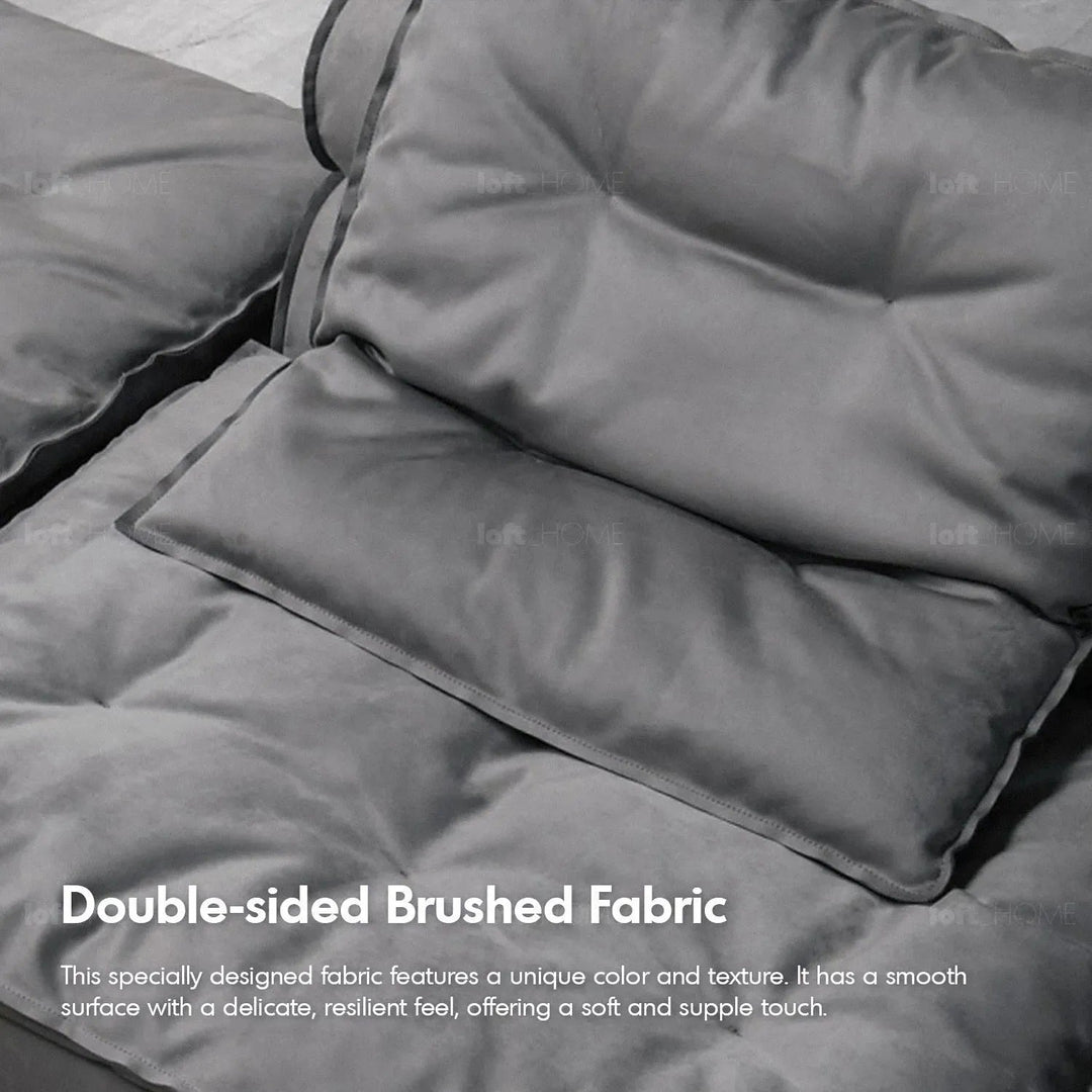 Modern fabric modular sofa armrest woolen color swatches.