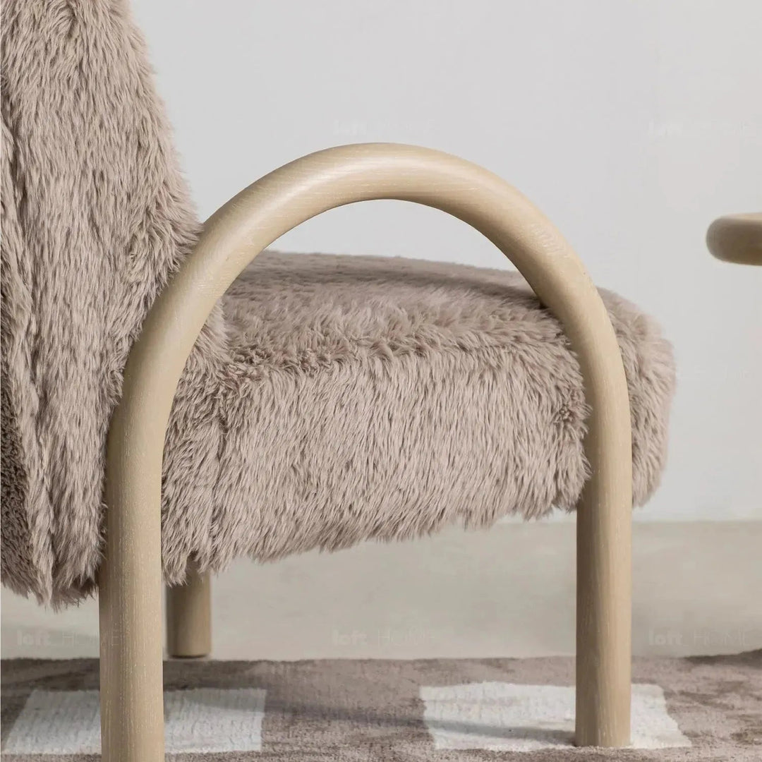 Cream sherpa fabric 1 seater sofa shearling situational feels.