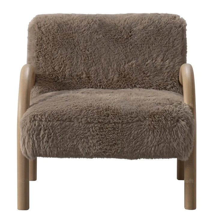 Cream sherpa fabric 1 seater sofa shearling detail 14.