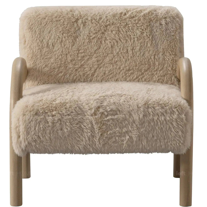 Cream sherpa fabric 1 seater sofa shearling detail 15.