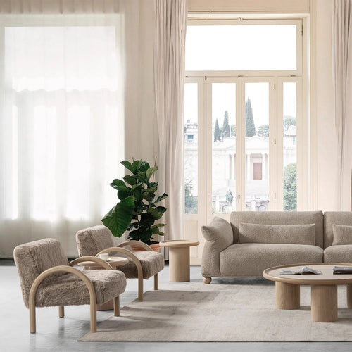 Cream Sherpa Fabric 1 Seater Sofa SHEARLING Good to Know Preview-1