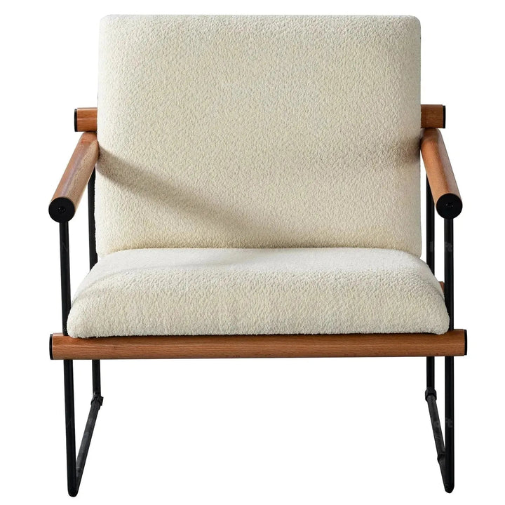 Cream sherpa fabric 1 seater sofa snowy situational feels.