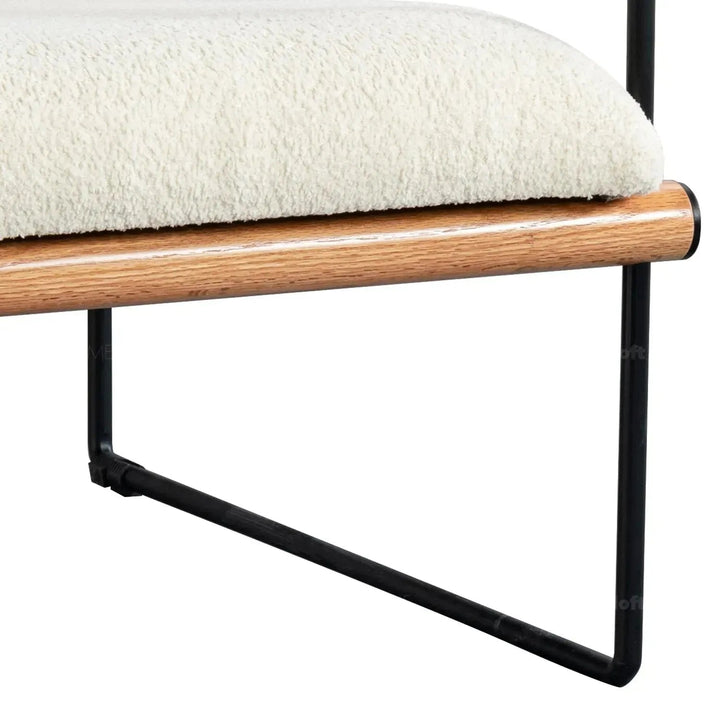 Cream sherpa fabric 1 seater sofa snowy detail 1.