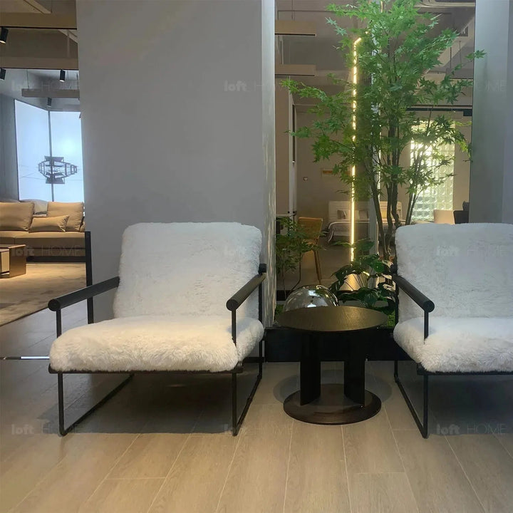 Cream sherpa fabric 1 seater sofa snowy material variants.